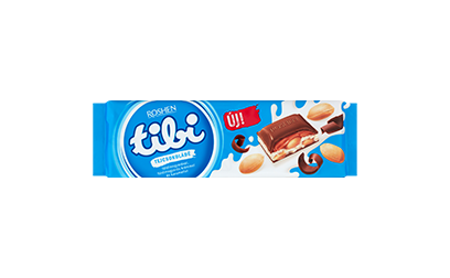 tibi tejcsokoládé földimogyoróval, földimogyorós krémmel és karamellel 295 g